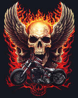 Алмазная вышивка Номерашка &laquo;Коробка 20 шт: Пылающий череп с крыльями&raquo;