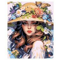 Портрет девушки в цветочной шляпе