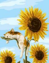 Котенок на подсолнухе