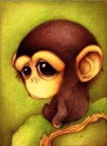 Грустная маленькая обезьянка