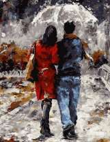 Осенняя прогулка под белым зонтом