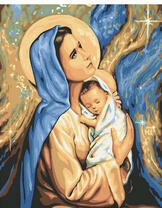 Дева Мария с младенцем в молитве