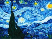 Звездная ночь на синем небе