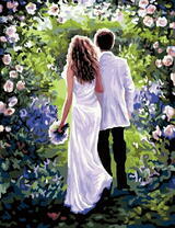 Новобрачные в саду