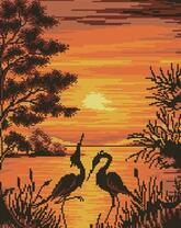 Журавли на закате