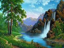 Водопад в горах