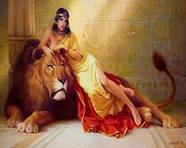 Египетская девушка на льве