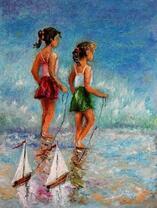 Девочки запускают корабли