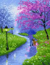 Прогулка с собакой весенним парком