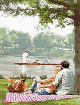 Влюбленные на берегу озера