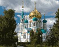 Православный храм с изумрудными башенками