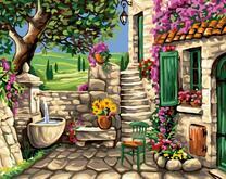 Уютный дворик с цветами