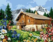 Деревянный дом в горной долине