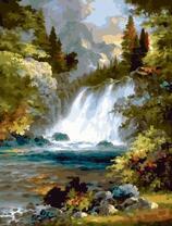 Небольшой водопад в горной долине