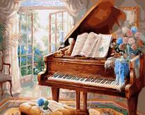 Рояль и букет роз