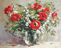 Букет из маков и белых цветов