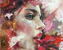 Голубоглазая девушка и яркие краски