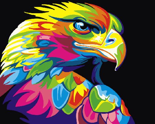 Картина по номерам 40x50 Гордый орел в ярких цветах