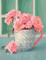 Нежные розочки в чашке