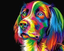 Милая собачка в ярких красках