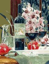 Цветы, вино и гранат