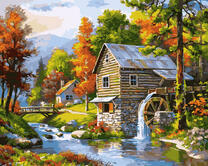 Водяная мельница в лесу