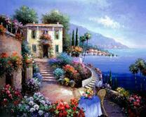 Цветущая веранда у моря