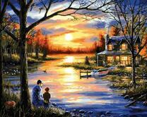 Вечерняя рыбалка на берегу реки