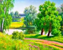 Река на летней равнине