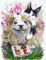 Собачка и кот с вкусностями