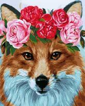 Рыжая лисичка с цветочным венком