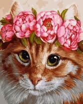 Рыжая кошечка с венком