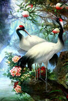 Картина по номерам Номерашка (Paintboy) «Журавли под персиковым деревом»