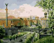 Красочный вид на летний Киев