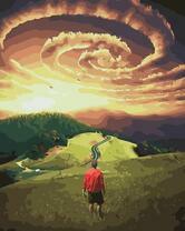 Дорога на холмах и воронка в небе