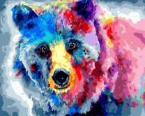 Большой медведь в ярких красках