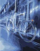 Городской велосипед на ночной улице