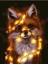 Милый лисенок с гирляндой