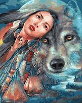 Индианка и дух-оберег волка