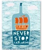 Бутылка с кораблем в море