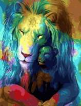 Лев и маленькая пума