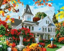 Загородный дом среди осенних красок