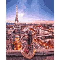 Девушка над вечерним Парижем