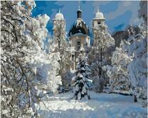 Храм в заснеженном лесу