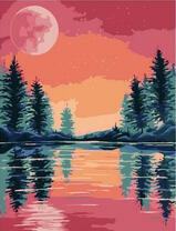 Ели и красное небо