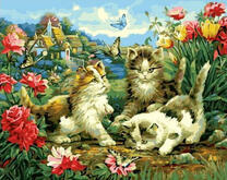 Игривые котята в ярких цветах