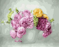 Букет из пионов и гортензий