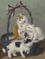Котята и корзинка