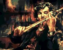 Шерлок (Б. Камбербэтч) играет на скрипке