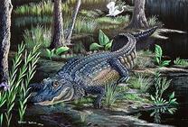 Крокодил спускается в воду